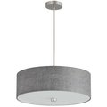 Dainolite 4 Light Incandescent Pendant Satin Chrome With Grey Shade 571-204P-SC-GRY